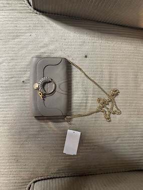 See by Chloé Grey Suede & Leather Shoulder Bag,